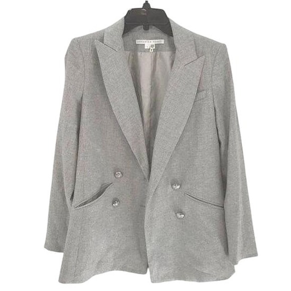 Veronica Beard Oria Dickey Jacket Gray Silver Double-Breasted Blazer USA Size 2 - Picture 7 of 16